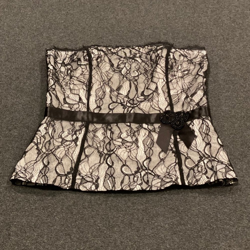 Ann Taylor Black & White Lace Corset